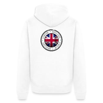 Insigne rond du drapeau de Londres - Veste à capuche bio Premium Unisexe - blanc - Dos - Thijin (182cm)