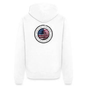 Capitol Flag Circle Emblem - Unisex Premium Organic Zip Hoodie - white - Back - Thijin (182cm)