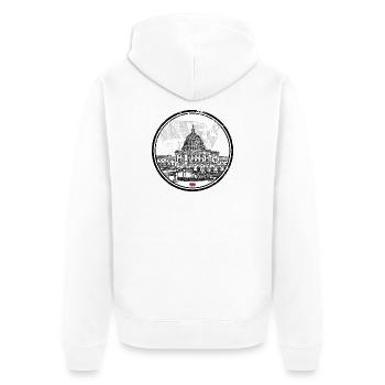 Patriotic USA Capitol Map - Unisex Premium Organic Zip Hoodie - white - Back - Thijin (182cm)