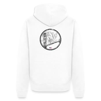 US Bridge Silhouette Map - Unisex Premium Organic Zip Hoodie - white - Back - Thijin (182cm)