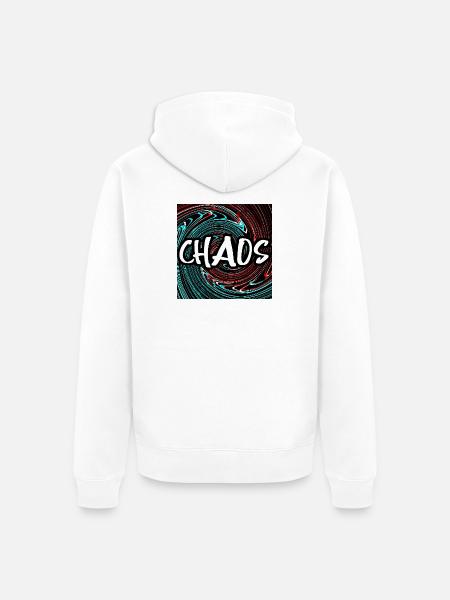 CHAOS - Unisex Premium Bio Zip Hoodie - Weiß