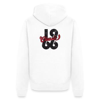 Millésime 1966 - Veste à capuche bio Premium Unisexe - blanc - Dos - Thijin (182cm)