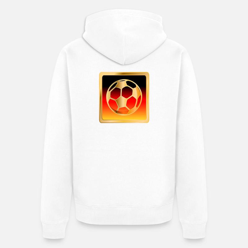 DRAPEAU DE L’ALLEMAGNE DE FOOTBALL - Veste à capuche bio Premium Unisexe - blanc