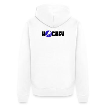 Eishockey Wintersport Schifahren Skifahrer Kalt - Unisex Premium Bio Zip Hoodie - Weiß - Hinten - Thijin (182cm)