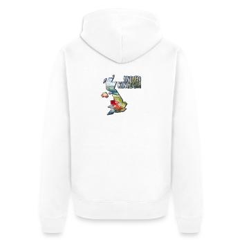 Aquarell Karte United Kingdom - Unisex Premium Bio Zip Hoodie - Weiß - Hinten - Thijin (182cm)