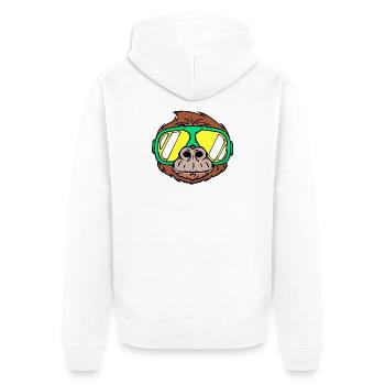 Wintersport Schifahren Wintersaison Skiurlaub - Unisex Premium Bio Zip Hoodie - Weiß - Hinten - Thijin (182cm)