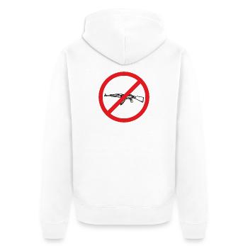Stop War / Waffen verboten - Unisex Premium Bio Zip Hoodie - Weiß - Hinten - Thijin (182cm)