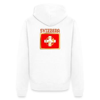 Schweizer Italienischer Fußball - Unisex Premium Bio Zip Hoodie - Weiß - Hinten - Thijin (182cm)