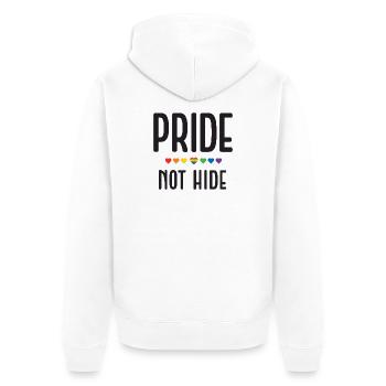 LGBT Pride Month - Pride, Not Hide - Unisex Premium Organic Zip Hoodie - white - Back - Thijin (182cm)