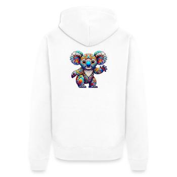 Koala - Unisex Premium Organic Zip Hoodie - white - Back - Thijin (182cm)