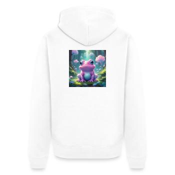 Frog in the enchanted forest - Unisex Premium Organic Zip Hoodie - white - Back - Thijin (182cm)