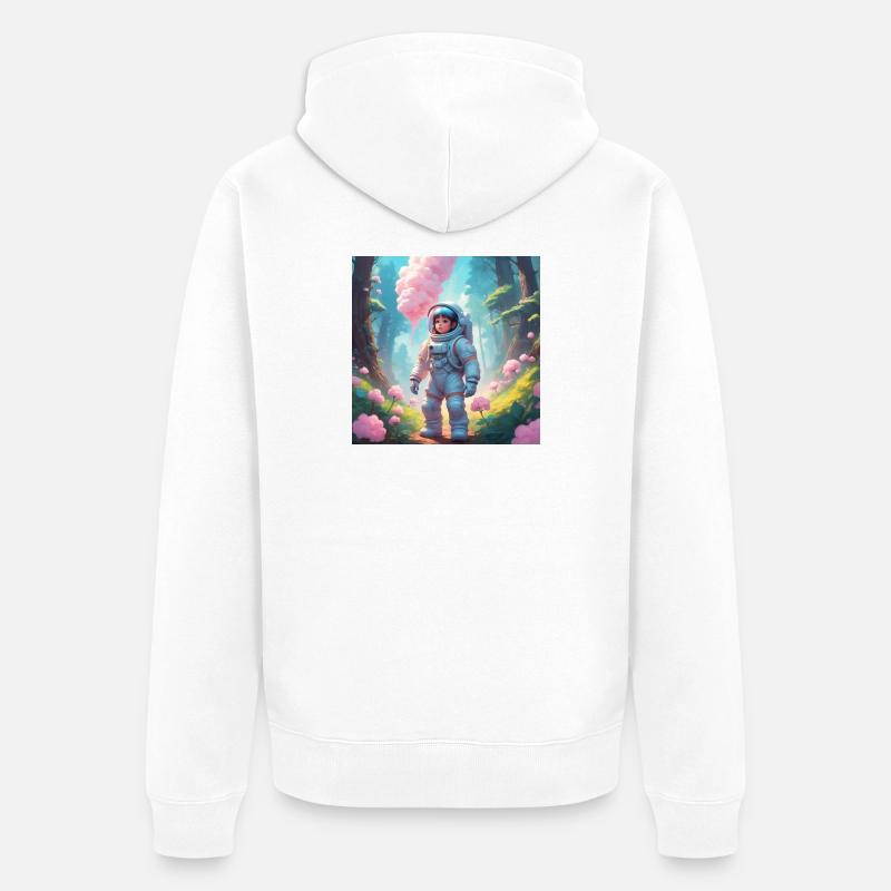 Fille de l’espace - Veste à capuche bio Premium Unisexe - blanc