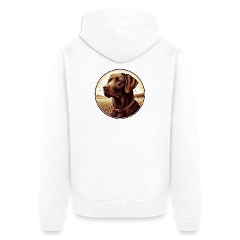 The beautiful brown Labrador Retriever - Unisex Premium Bio Zip Hoodie - Weiß - Hinten - Thijin (182cm)