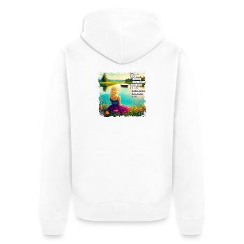 Was Du hast können viele haben... - Unisex Premium Bio Zip Hoodie - Weiß - Hinten - Thijin (182cm)