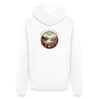 Die Schönheit Norwegens - Unisex Premium Bio Zip Hoodie - Weiß - Hinten - Thijin (182cm)
