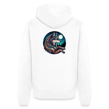 Loup - Veste à capuche bio Premium Unisexe - blanc - Dos - Thijin (182cm)