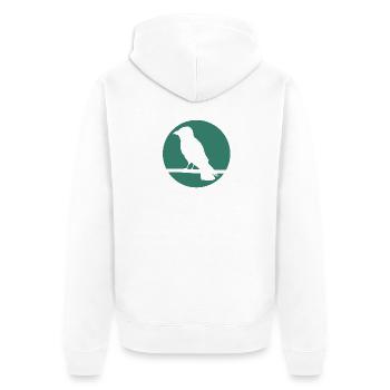 Crow on a branch - Unisex Premium Organic Zip Hoodie - white - Back - Thijin (182cm)