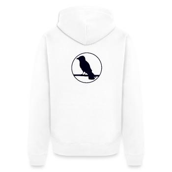 Crow on a branch - Unisex Premium Organic Zip Hoodie - white - Back - Thijin (182cm)