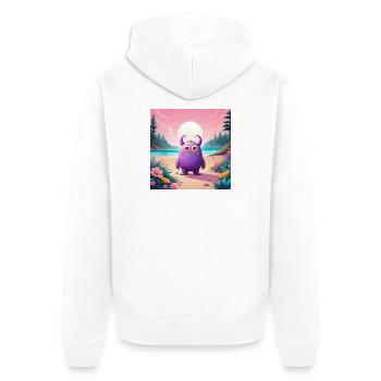 Petit monstre sur la plage - Veste à capuche bio Premium Unisexe - blanc - Dos - Thijin (182cm)