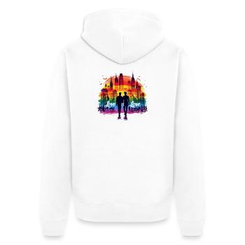 Liebe ist Liebe: Stolz und Vielfalt feiern - Unisex Premium Bio Zip Hoodie - Weiß - Hinten - Thijin (182cm)