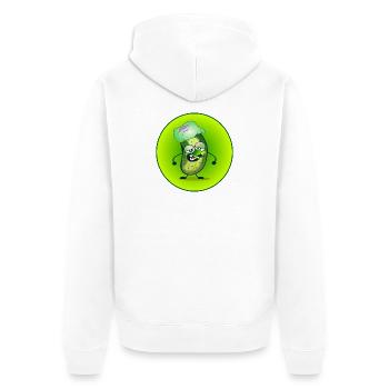 GHERKIN - PICKLEBALL PLAYER - HEADACHE - Unisex Premium Organic Zip Hoodie - white - Back - Thijin (182cm)
