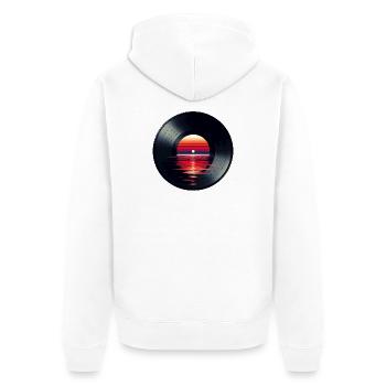 Disque de musique LP vinyle, Retro Sunset - Veste à capuche bio Premium Unisexe - blanc - Dos - Thijin (182cm)