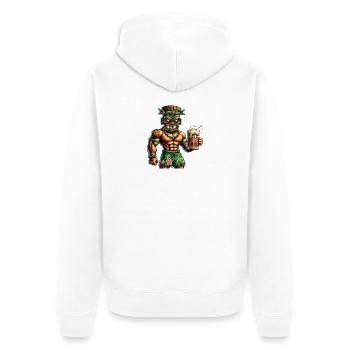 Tiki Culture Design - Unisex Premium Bio Zip Hoodie - Weiß - Hinten - Thijin (182cm)