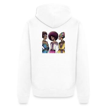 Afro Style Afrikanische Eleganz - Unisex Premium Bio Zip Hoodie - Weiß - Hinten - Thijin (182cm)