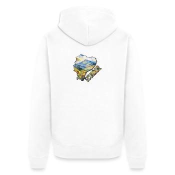 Watercolor Map Ecuador - Unisex Premium Organic Zip Hoodie - white - Back - Thijin (182cm)