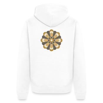 Goldene & braune Blume - Unisex Premium Bio Zip Hoodie - Weiß - Hinten - Thijin (182cm)