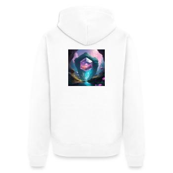 Magic Cave - Unisex Premium Bio Zip Hoodie - Weiß - Hinten - Thijin (182cm)