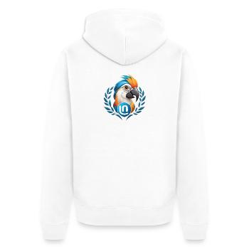 Perroquet coloré et vibrant en style cartoon - Veste à capuche bio Premium Unisexe - blanc - Dos - Thijin (182cm)