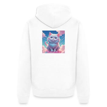 Kitten - Unisex Premium Organic Zip Hoodie - white - Back - Thijin (182cm)