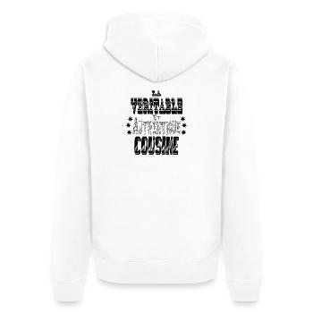 La Véritable et Authentique Cousine - Veste à capuche bio Premium Unisexe - blanc - Dos - Thijin (182cm)