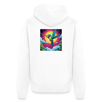 Hummingbird - Unisex Premium Organic Zip Hoodie - white - Back - Thijin (182cm)