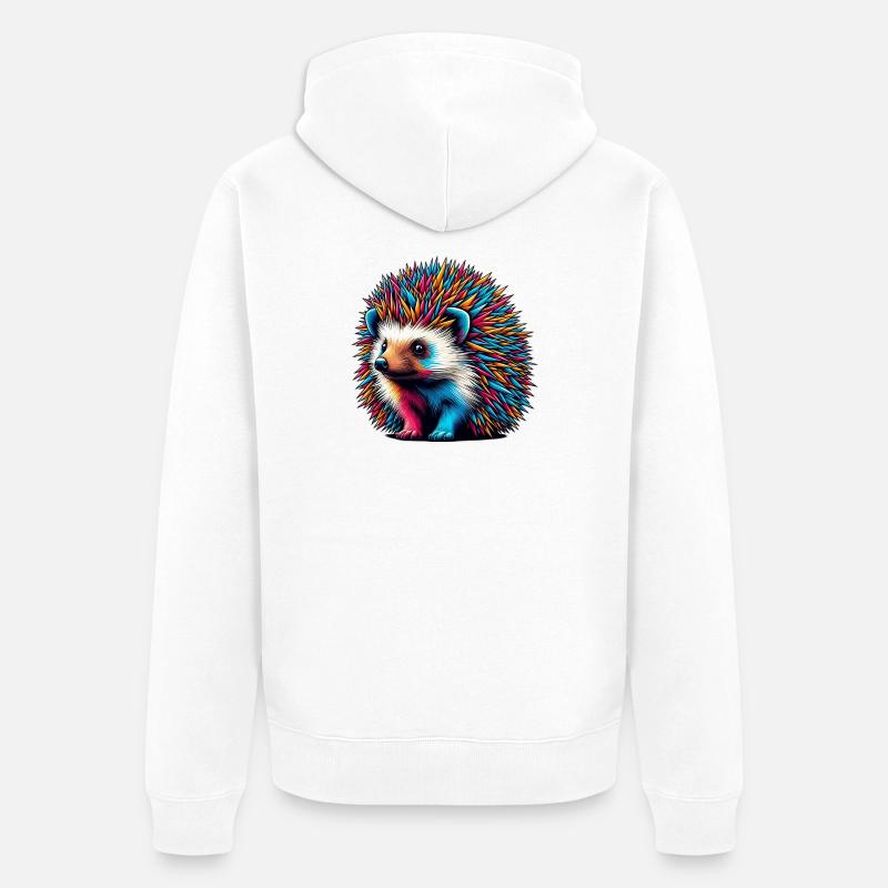 Igel - Unisex Premium Bio Zip Hoodie - Weiß