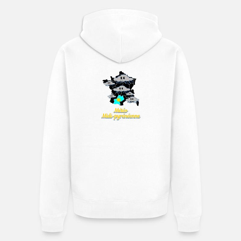 Météo Midi-Pyrénéennes - Veste à capuche bio Premium Unisexe - blanc