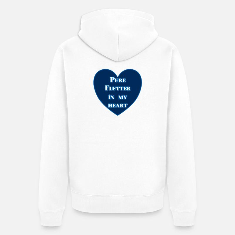 Un pur battement dans mon cœur - Veste à capuche bio Premium Unisexe - blanc