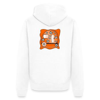Urlaub Camping - Fußball Fußballspieler - Unisex Premium Bio Zip Hoodie - Weiß - Hinten - Thijin (182cm)
