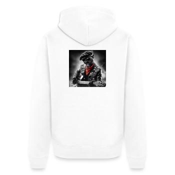Panthère Noir Musicien Rebel - Unisex Premium Organic Zip Hoodie - white - Back - Thijin (182cm)