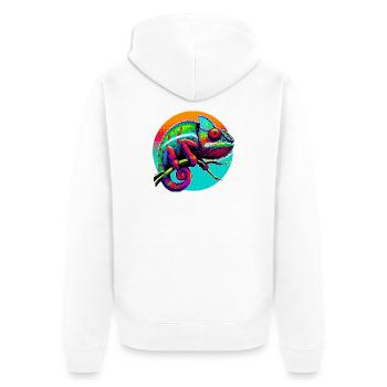 Chameleon - Unisex Premium Organic Zip Hoodie - white - Back - Thijin (182cm)