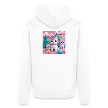 Chatons licornes - Veste à capuche bio Premium Unisexe - blanc - Dos - Thijin (182cm)