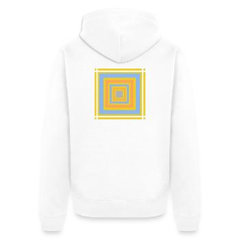 Motifs de jeu de couleurs géométriques - Veste à capuche bio Premium Unisexe - blanc - Dos - Thijin (182cm)