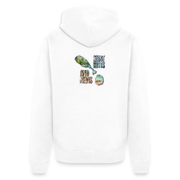 Watercolor Map Saint Kitts and Nevis - Unisex Premium Organic Zip Hoodie - white - Back - Thijin (182cm)