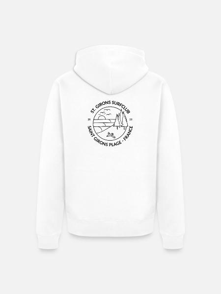 Surfclub St.Girons Plage - Unisex Premium Bio Zip Hoodie - Weiß