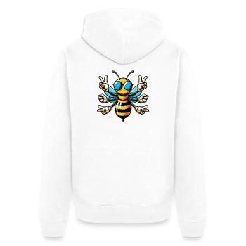 Abeille avec des lunettes de soleil - Veste à capuche bio Premium Unisexe - blanc - Dos - Thijin (182cm)