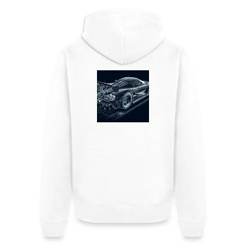Blueprint Racing Car Vision - Unisex Premium Organic Zip Hoodie - white - Back - Thijin (182cm)