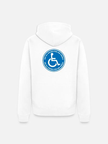 Not All Disabilities Are Visible - Unisex Premium Organic Zip Hoodie - white