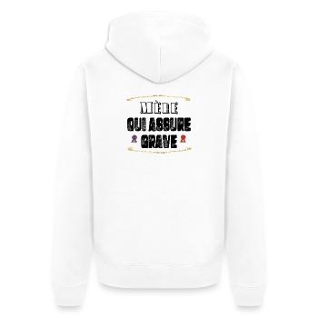 Mère Qui Assure Grave - Veste à capuche bio Premium Unisexe - blanc - Dos - Thijin (182cm)