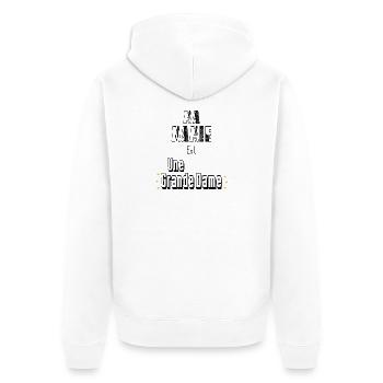 Ma Mamie Est Une Grande Dame - Veste à capuche bio Premium Unisexe - blanc - Dos - Thijin (182cm)